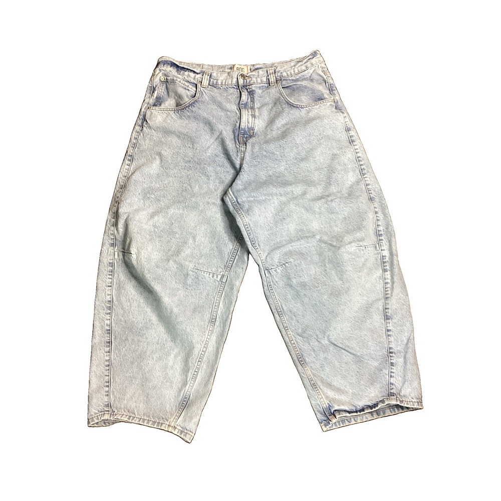 BDG Jeans Womens 34 Light Wash RIH Mid-Rise Relaxed Barrel Leg 5-Pocket Zip Fly